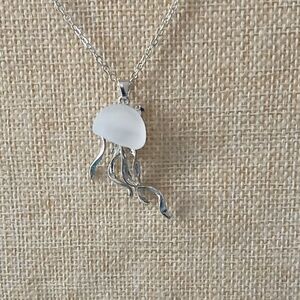 Silver Jellyfish Pendant Necklace